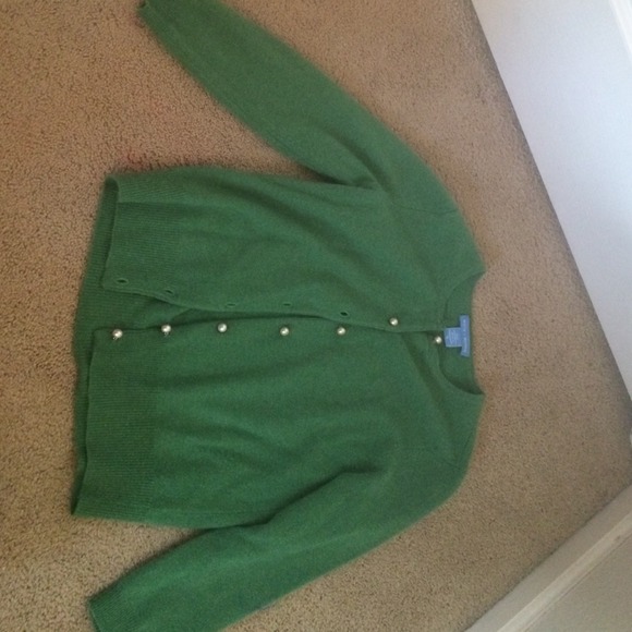 100% Cashmere 3/4 Sleeves Pearl Button Cardigan - Picture 2 of 3