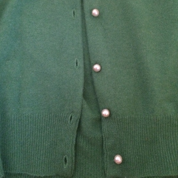 100% Cashmere 3/4 Sleeves Pearl Button Cardigan - Picture 3 of 3