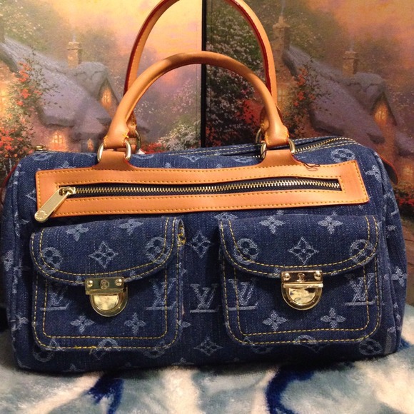Speedy monogram denim Jean Boston bag