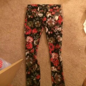 BDG floral red/black/white pants Urban Outfitters