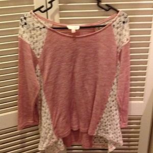 knit shirt with lace detail