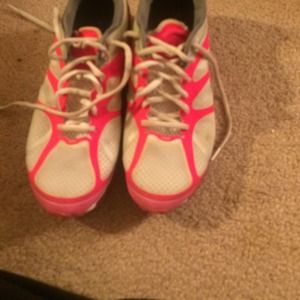 Grey and pink nike airmax