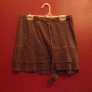 Short, knit, drawstring skirt
