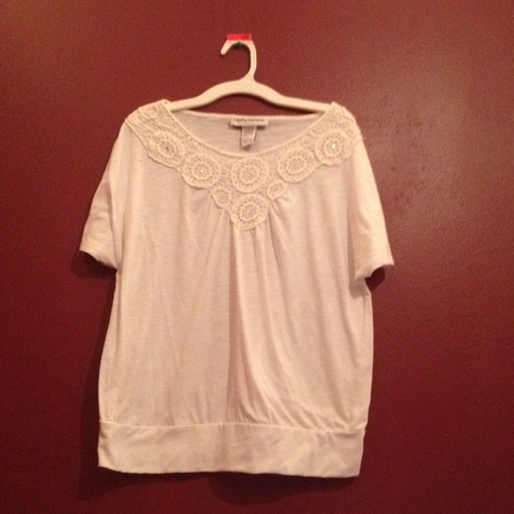 Drop waist white top