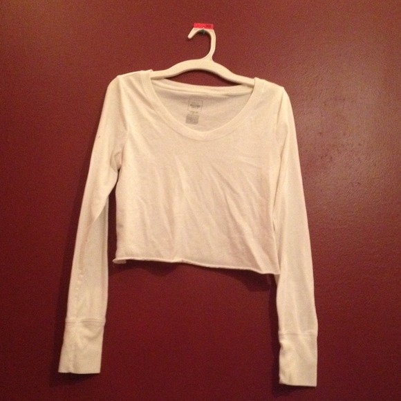Long sleeve, white crop top