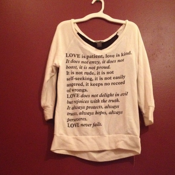 Bible verse sweater top