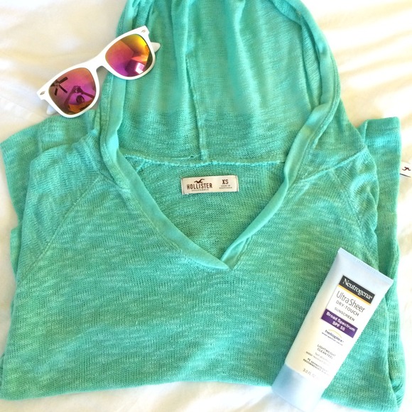Hollister Sweaters - Blue Teal Swim Cover Sweater