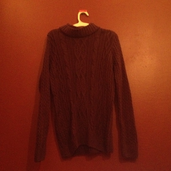 Thick knit purple turtleneck sweater