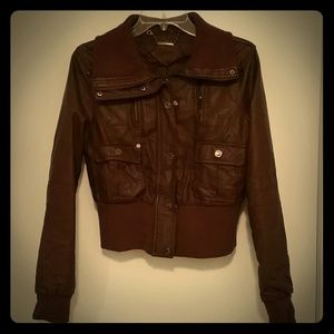 Faux Brown Leather Jacket