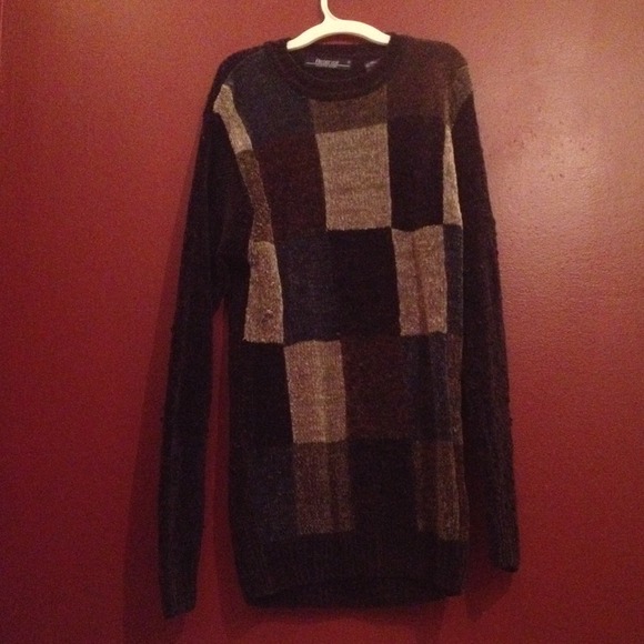 Cube patterned, navy blue patterned sweater(dress)