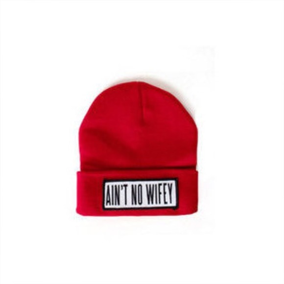 Ain't No Wifey Beanie in Maroon - Picture 2 of 3