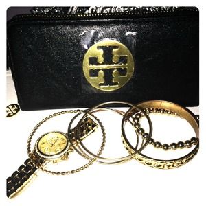 Black Wallet w/ Gold Accents