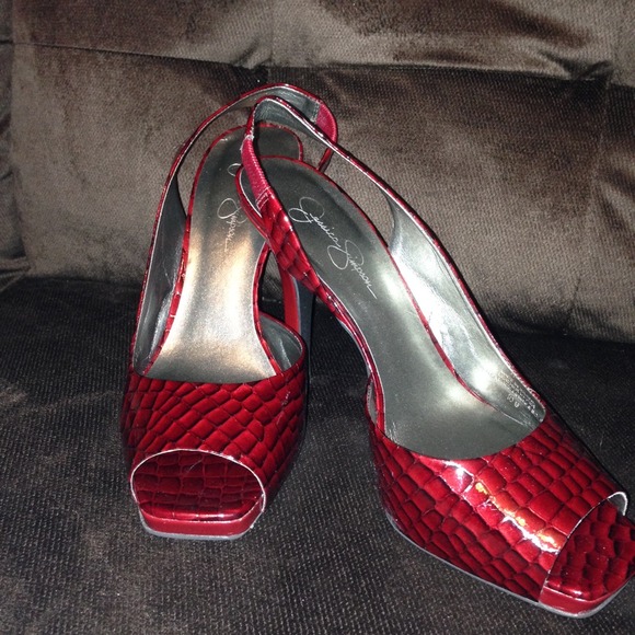 Jessica Simpson Scarlett Liberty Croco Slingbacks
