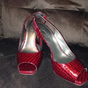 Jessica Simpson Scarlett Liberty Croco Slingbacks