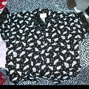 Black and.White button up