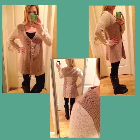 🚫SOLD IN BUNDLE 🚫Free People Lace Back Cardigan - Picture 3 of 4