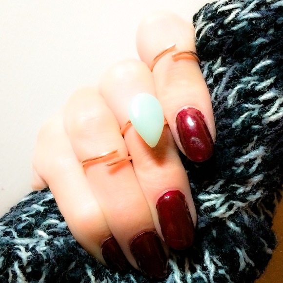Set of 3 Skinny Copper Midi Rings