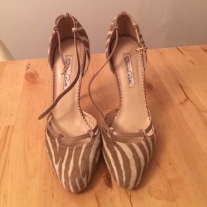 Zebra print pony hair Oscar de la Renta pumps.