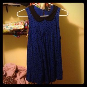 a.n.a. Juniors royal blue medium top with collar