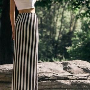 Maxi black and white striped skirt