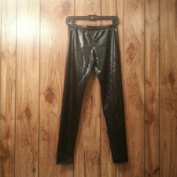 Black leather leggings