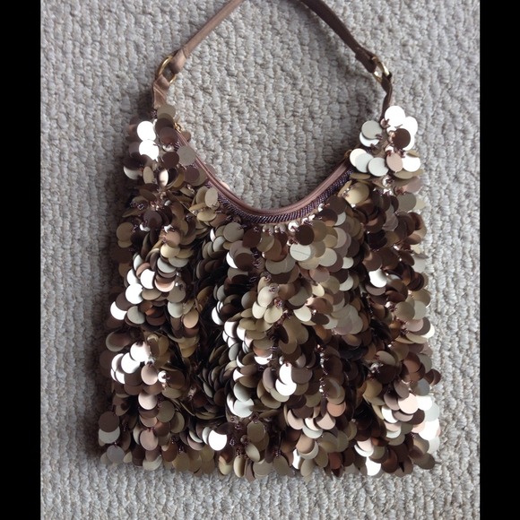 Copper-gold sequin purse - Picture 2 of 4
