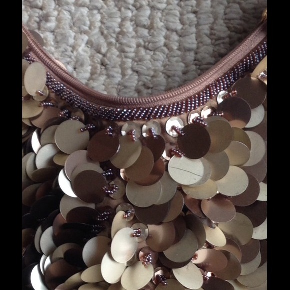Copper-gold sequin purse - Picture 3 of 4