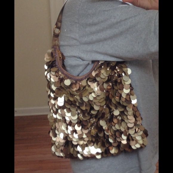 Copper-gold sequin purse - Picture 4 of 4