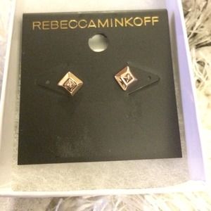 Brand New Rebecca Minkoff rose gold stud earrings