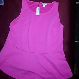 Hot pink pelplum Top sz Xl