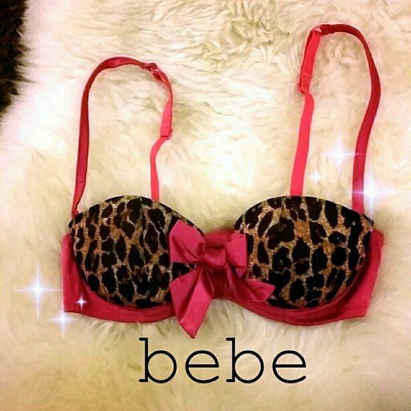 Bebe x pussycat dolls satin pink leopard bra top