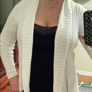 Express off white ribbed cover up sweater
