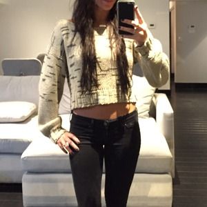 Greyish Crop Sweater