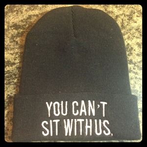 Brandy Melville 'you can't sit with us' beanie