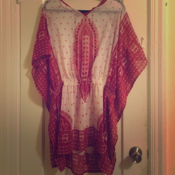 White and red caftan