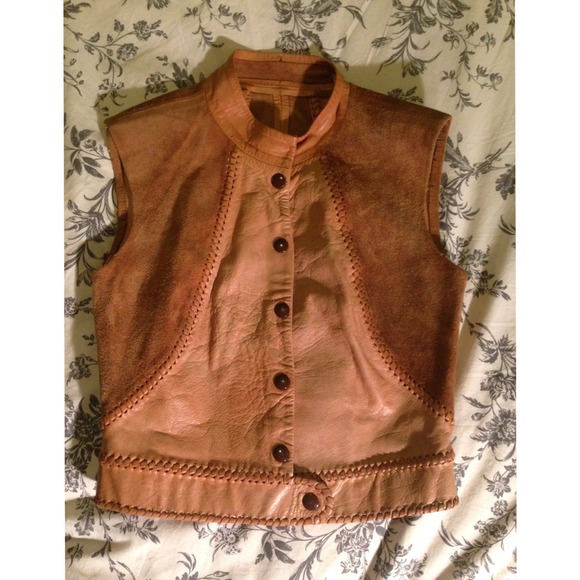 Vintage leather and suede vest
