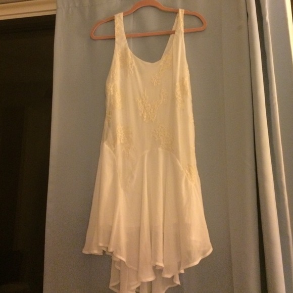 Flowy ivory with lace accent dress