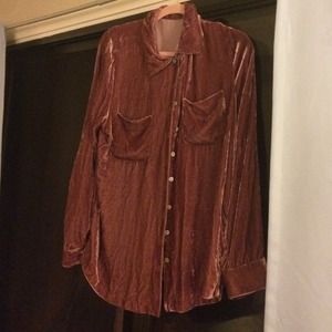 Velvet rust cardigan button down