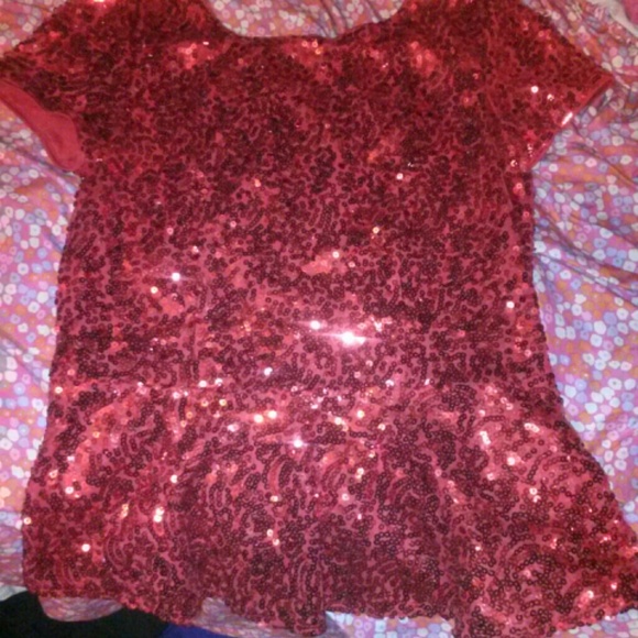 Red Sequin Top