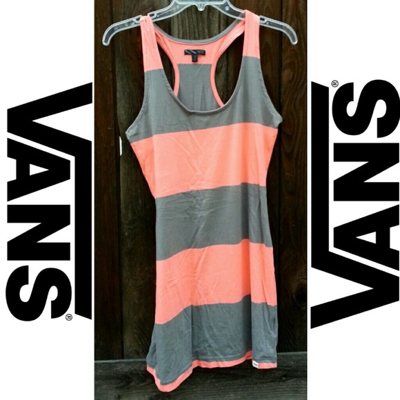 VANS coral & pewter grey soft long tunic tank top