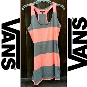 VANS coral & pewter grey soft long tunic tank top
