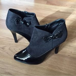 Black Booties with An Accent Bow