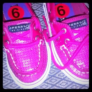 Size six baby infant hard bottom Sperry's