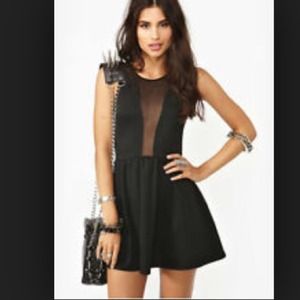 For Love And Lemons Skater Dress w Sheer Plunge