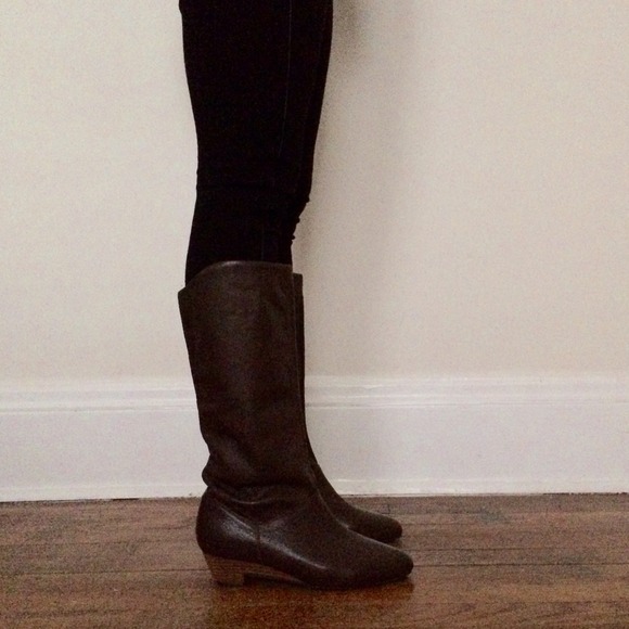 Vintage Dark Brown Leather Boots