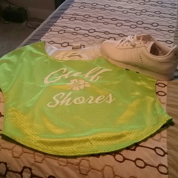 Yogilites lime green cropped workout shirt. NWOT