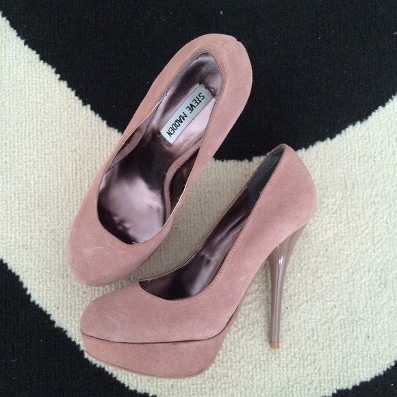 Steve madden blush suede platform heels