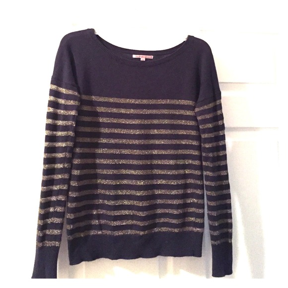 Navy and Gold boat neck sweater