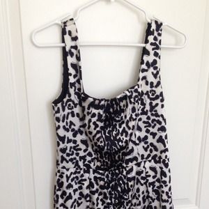 White and Black Leopard Cocktail Dress
