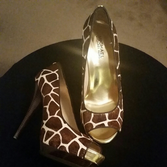 Michael Kors Haircalf Pressley Peep Toe Stilettos